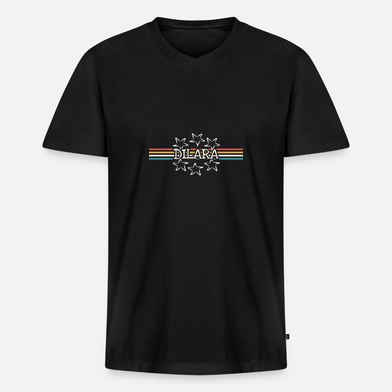 Frauenname Dilara - Männer Premium Bio T-Shirt mit V-Ausschnitt - Schwarz