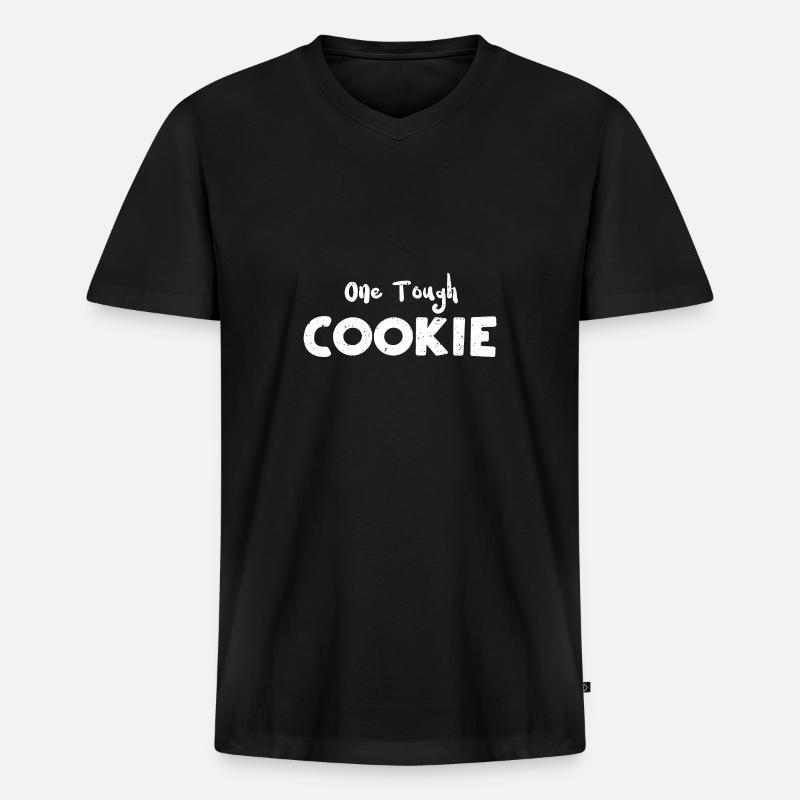 One Tough Cookie - Cookie - Männer Premium Bio T-Shirt mit V-Ausschnitt - Schwarz