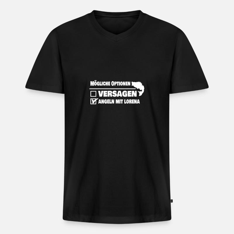 Fische lorena - Männer Premium Bio T-Shirt mit V-Ausschnitt - Schwarz