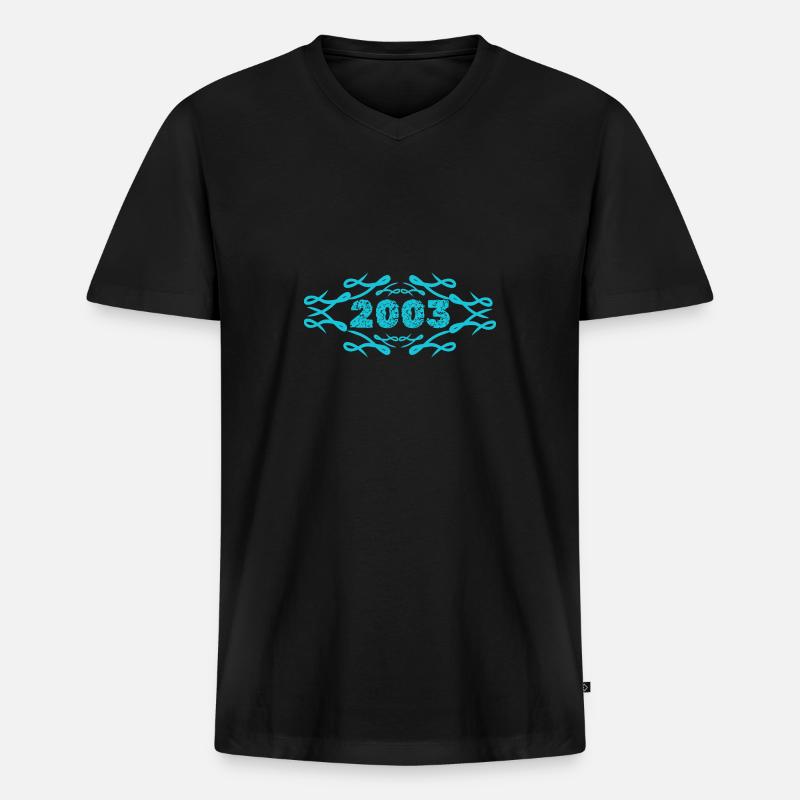 2003 2003 - Männer Premium Bio T-Shirt mit V-Ausschnitt - Schwarz