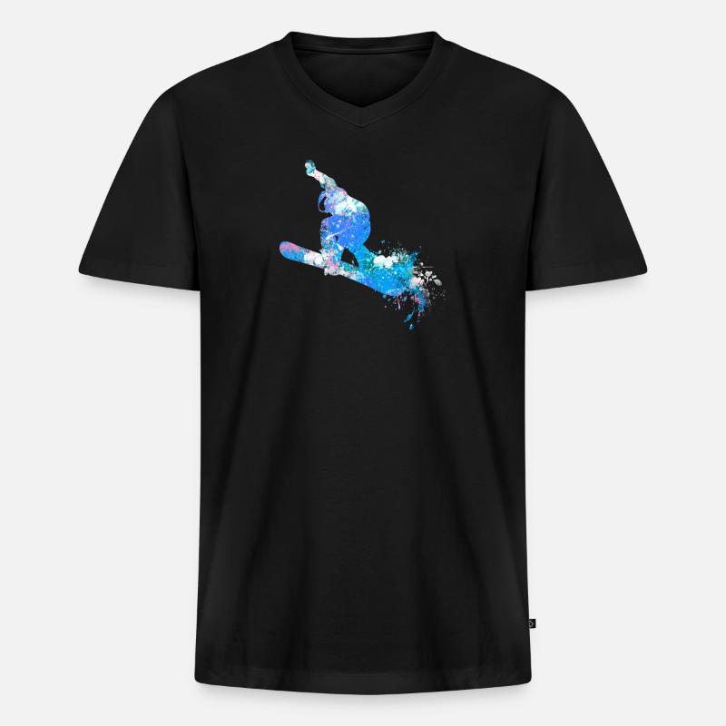 snowboard - Männer Premium Bio T-Shirt mit V-Ausschnitt - Schwarz