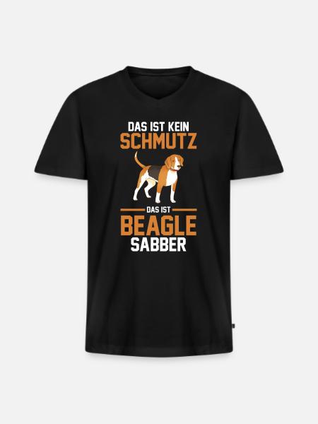 Hund Beagle - Männer Premium Bio T-Shirt mit V-Ausschnitt - Schwarz