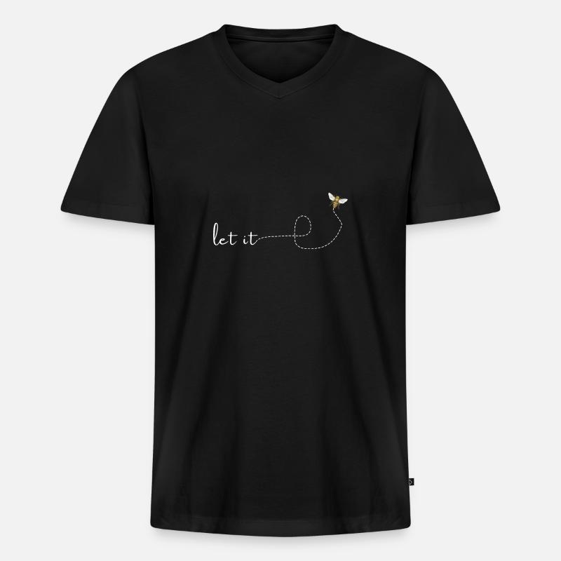 let it bee - Männer Premium Bio T-Shirt mit V-Ausschnitt - Schwarz
