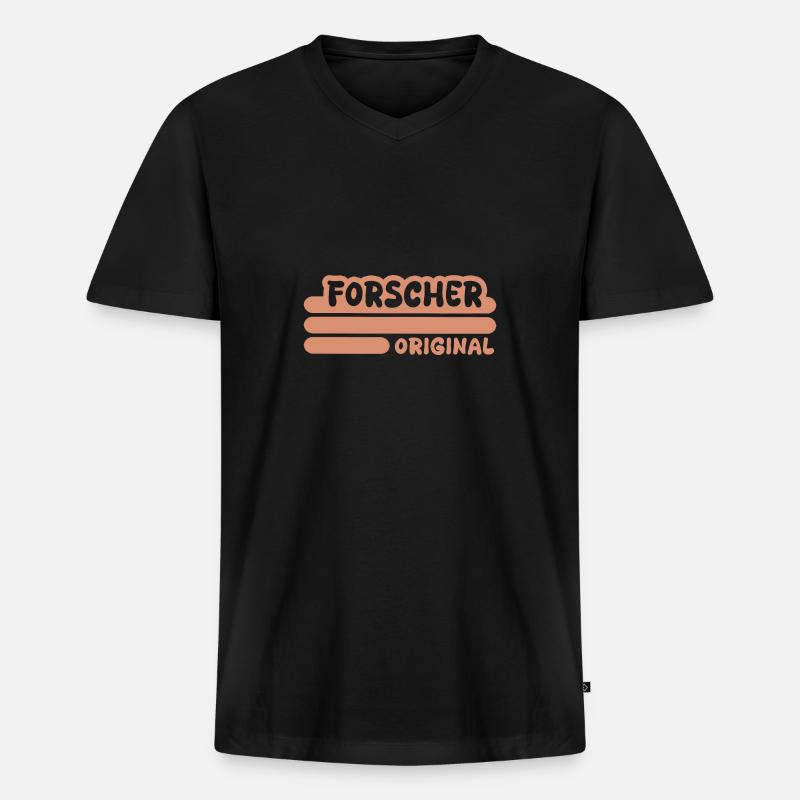 Forscher als Beruf - Männer Premium Bio T-Shirt mit V-Ausschnitt - Schwarz