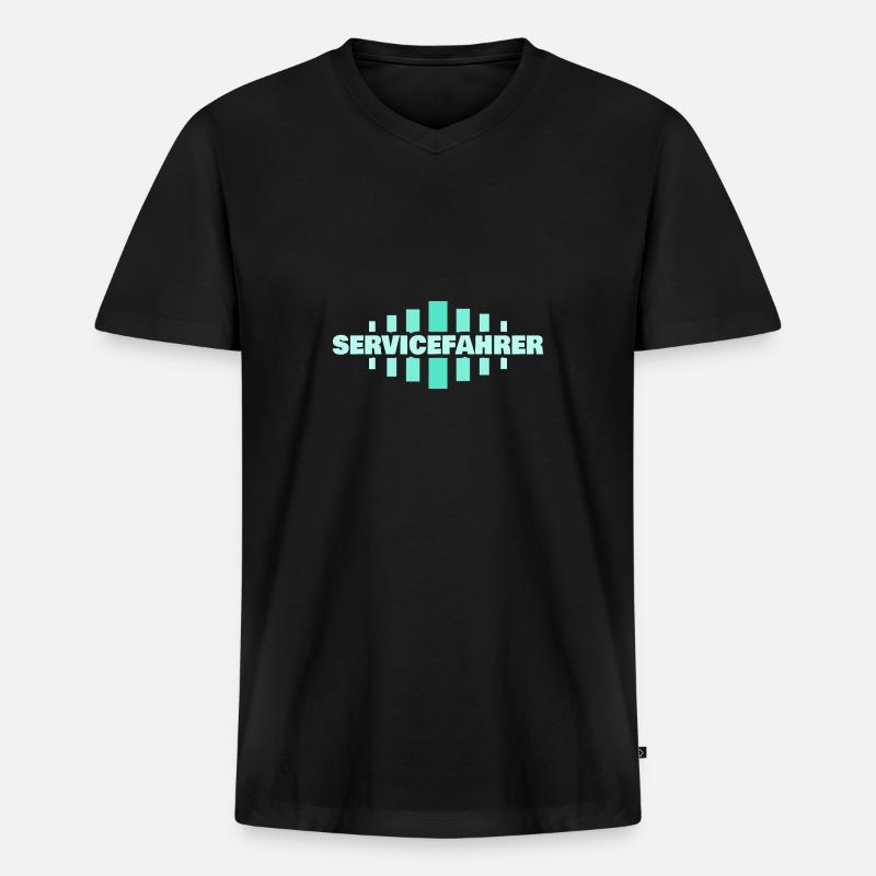 Beruf Servicefahrer - Männer Premium Bio T-Shirt mit V-Ausschnitt - Schwarz