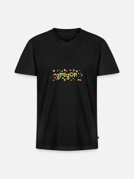 Blobs gregor - Men's Premium Organic T-shirt with V-neck - black