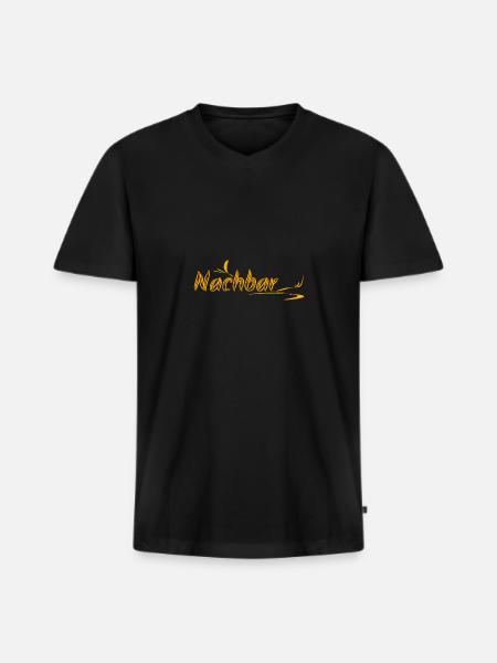 Vorname Nachbar - Männer Premium Bio T-Shirt mit V-Ausschnitt - Schwarz