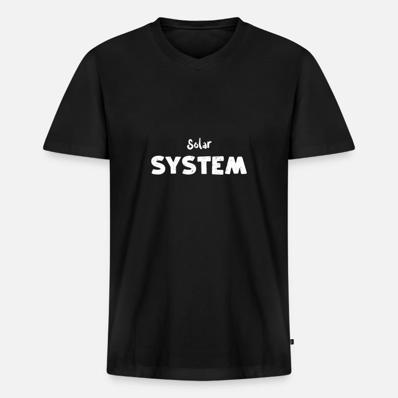 Solar System - Science - Männer Premium Bio T-Shirt mit V-Ausschnitt - Schwarz