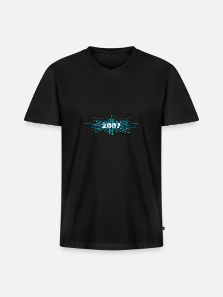 2007 - T-shirt encolure en V Premium bio Homme - noir