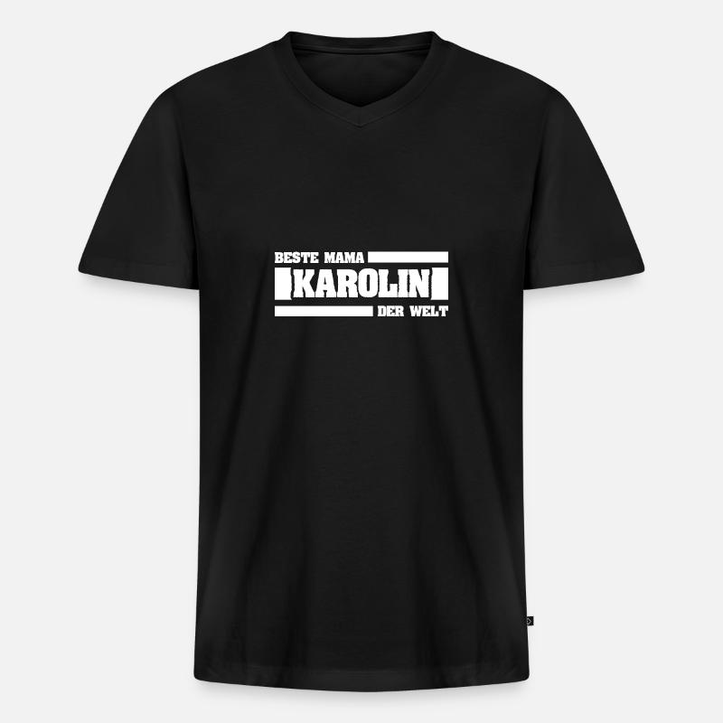 Karolin als Mutter - Männer Premium Bio T-Shirt mit V-Ausschnitt - Schwarz