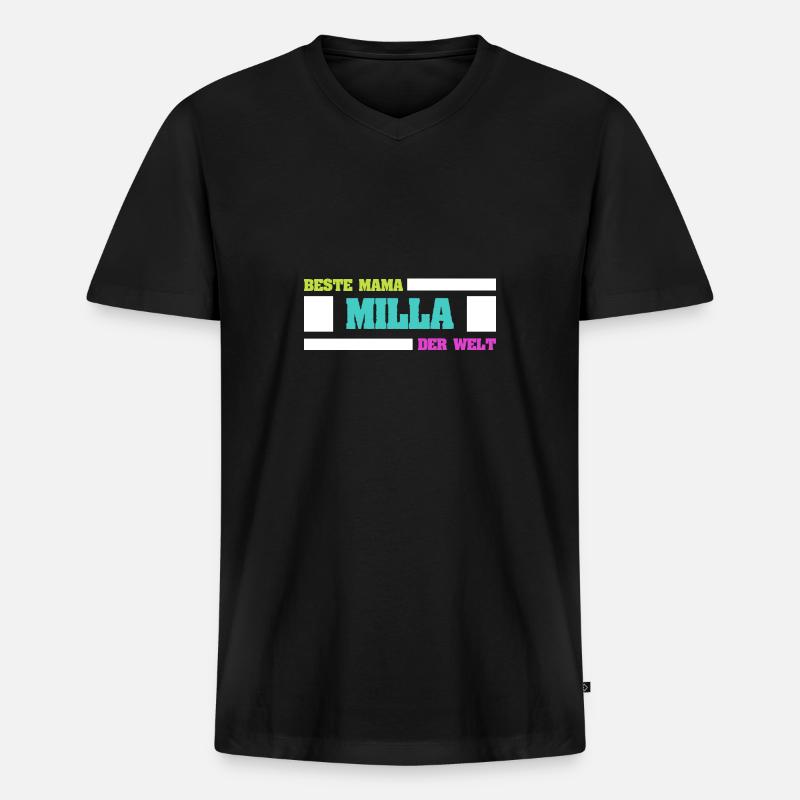 Mutter Milla - Männer Premium Bio T-Shirt mit V-Ausschnitt - Schwarz