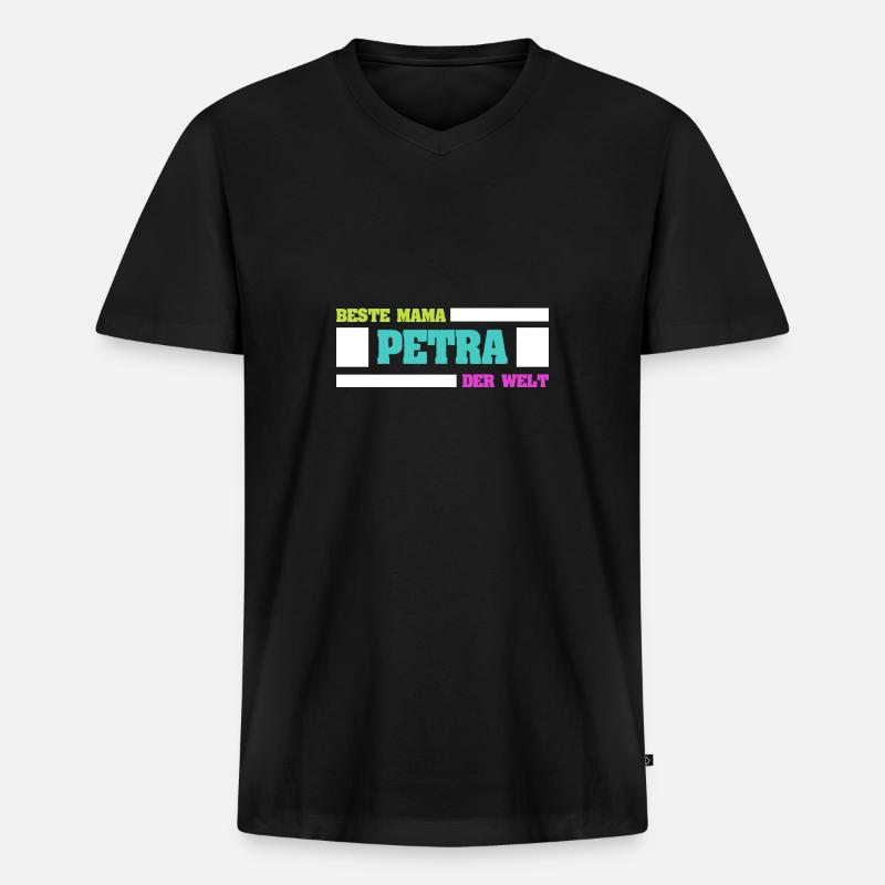Mutter Petra - Männer Premium Bio T-Shirt mit V-Ausschnitt - Schwarz