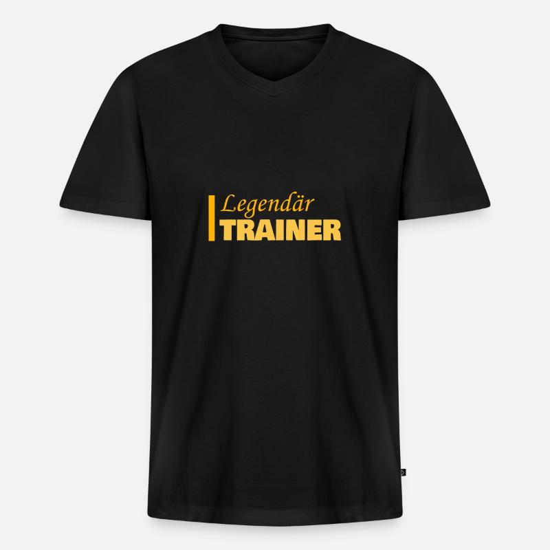Beruf Trainer - Männer Premium Bio T-Shirt mit V-Ausschnitt - Schwarz