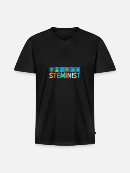 Steminist Women Science Gift Saying - Men's Premium Organic T-shirt with V-neck - black