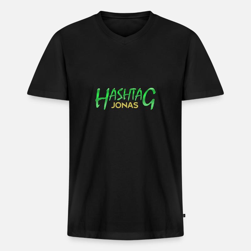 jonas jonas - Männer Premium Bio T-Shirt mit V-Ausschnitt - Schwarz