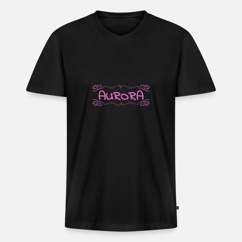 Name Aurora - Männer Premium Bio T-Shirt mit V-Ausschnitt - Schwarz
