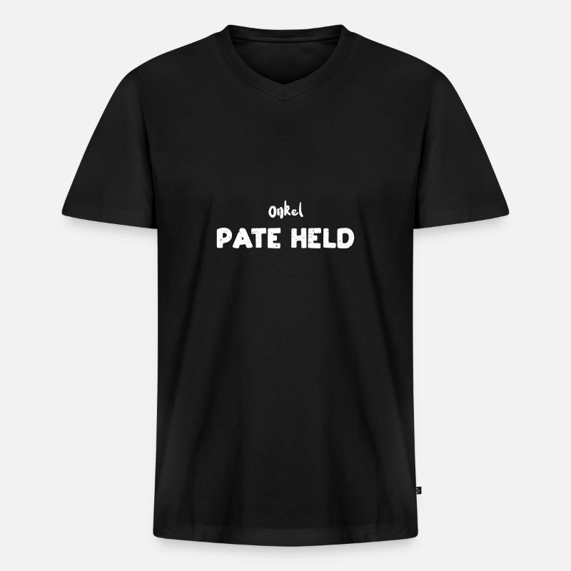 Onkel Pate Held - Uncle - Männer Premium Bio T-Shirt mit V-Ausschnitt - Schwarz
