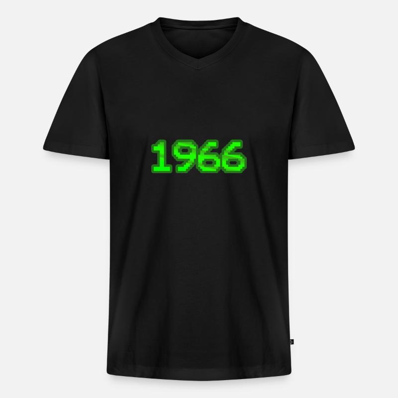 Nerd 1966 - Men's Premium Organic T-shirt with V-neck - black