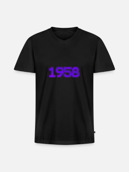 1958 1958 - Men's Premium Organic T-shirt with V-neck - black