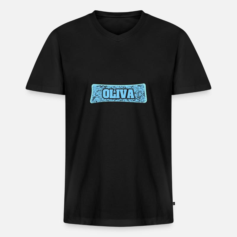 Oliva - Männer Premium Bio T-Shirt mit V-Ausschnitt - Schwarz