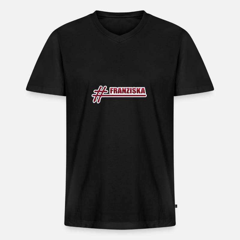 FRANZISKA Franziska - Männer Premium Bio T-Shirt mit V-Ausschnitt - Schwarz