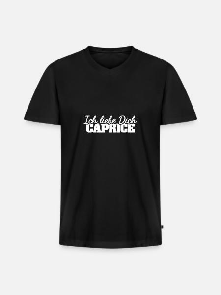 Gift for Caprice - Men's Premium Organic T-shirt with V-neck - black