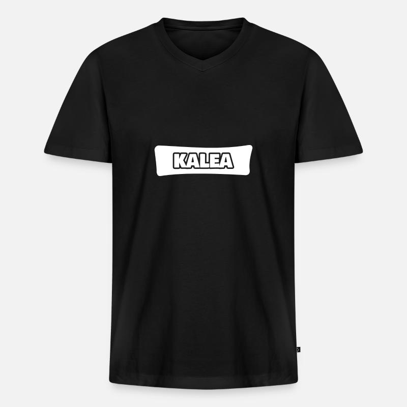 Name Kalea - Männer Premium Bio T-Shirt mit V-Ausschnitt - Schwarz