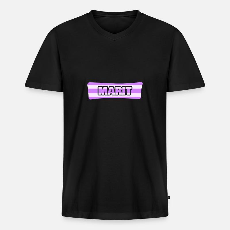 Marit - Männer Premium Bio T-Shirt mit V-Ausschnitt - Schwarz