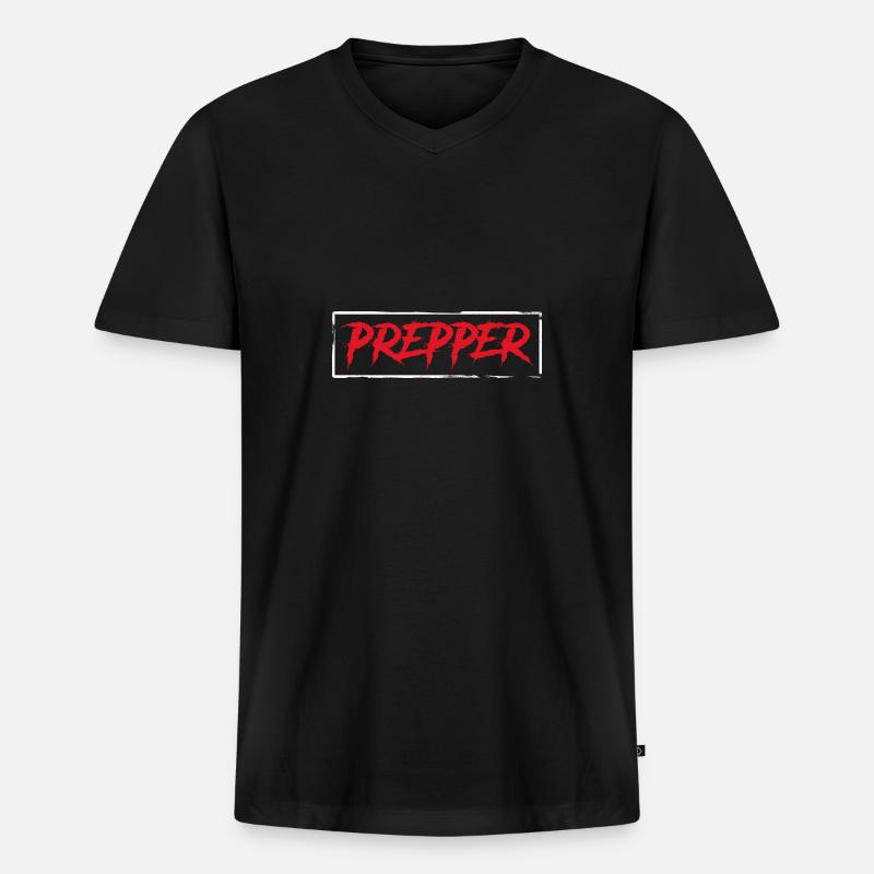 Prepper Doomsday survival - Männer Premium Bio T-Shirt mit V-Ausschnitt - Schwarz