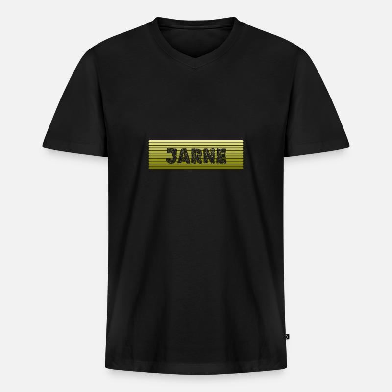 Jarne als Jarne - Männer Premium Bio T-Shirt mit V-Ausschnitt - Schwarz