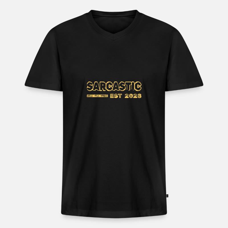 Sarkasmus 2028 - Männer Premium Bio T-Shirt mit V-Ausschnitt - Schwarz