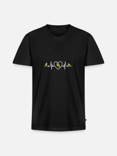 Molinasittich Papagei Vogel Sittich - Männer Premium Bio T-Shirt mit V-Ausschnitt - Schwarz