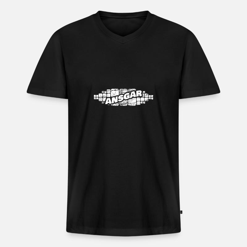 Ansgar Ansgar - Männer Premium Bio T-Shirt mit V-Ausschnitt - Schwarz