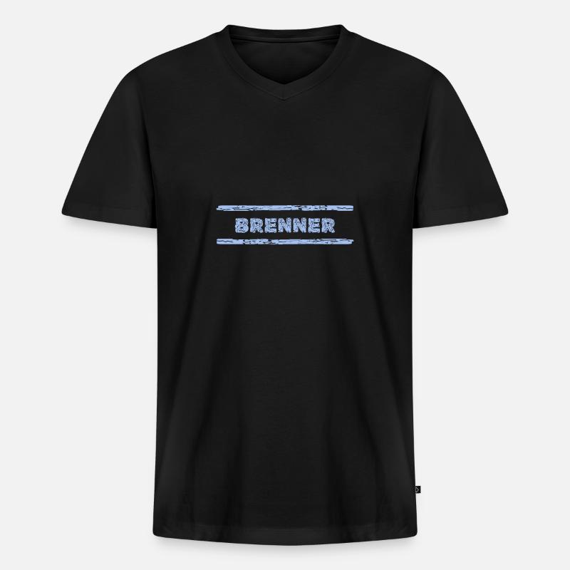 Beruf Brenner - Männer Premium Bio T-Shirt mit V-Ausschnitt - Schwarz