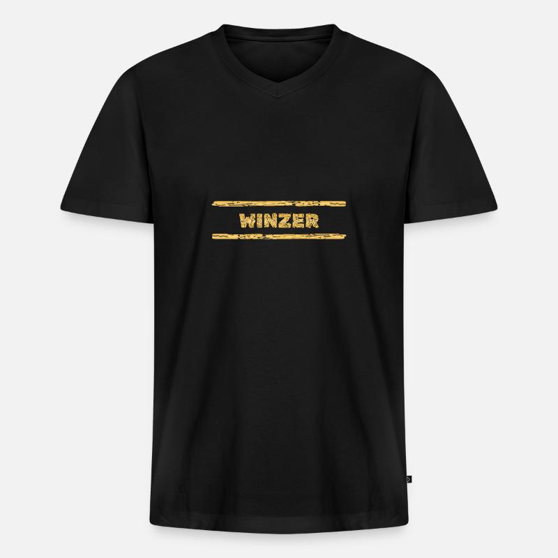 Winzer als Beruf - Männer Premium Bio T-Shirt mit V-Ausschnitt - Schwarz