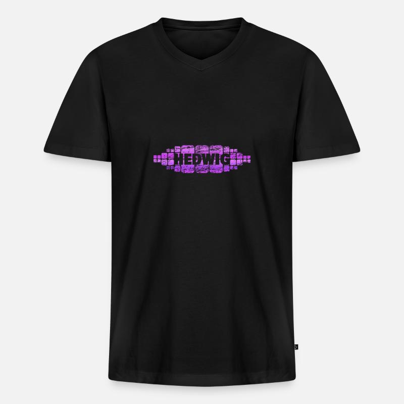 Mutti Hedwig - Männer Premium Bio T-Shirt mit V-Ausschnitt - Schwarz