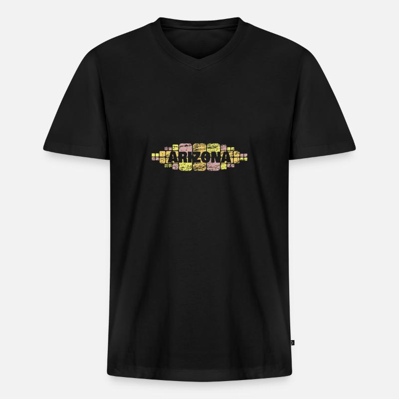 Mutti Arizona - Männer Premium Bio T-Shirt mit V-Ausschnitt - Schwarz