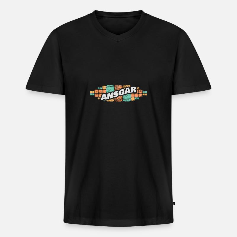 Ansgar als Ansgar - Männer Premium Bio T-Shirt mit V-Ausschnitt - Schwarz