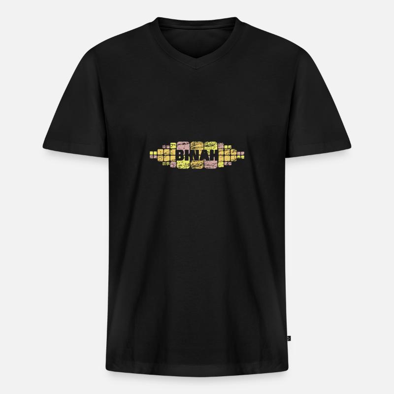 Binah - Männer Premium Bio T-Shirt mit V-Ausschnitt - Schwarz