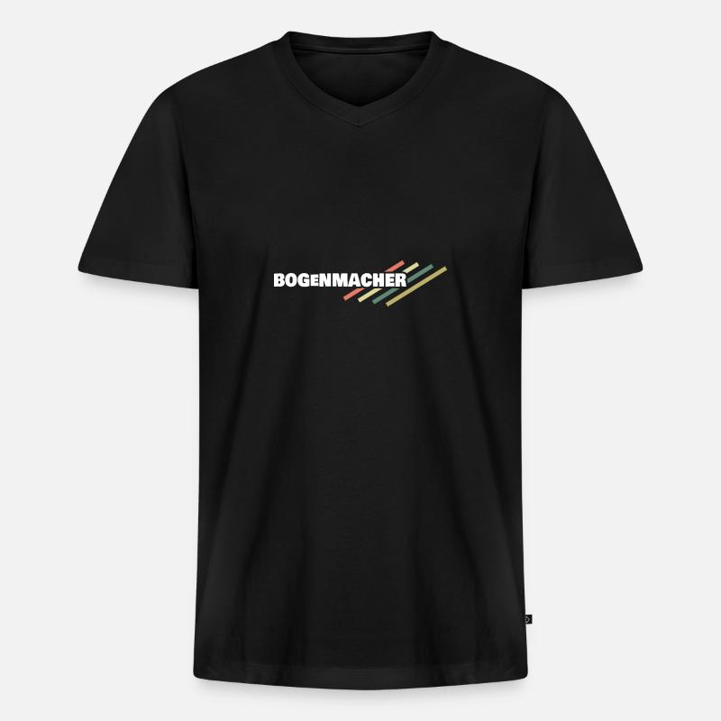 Bogenmacher - Männer Premium Bio T-Shirt mit V-Ausschnitt - Schwarz
