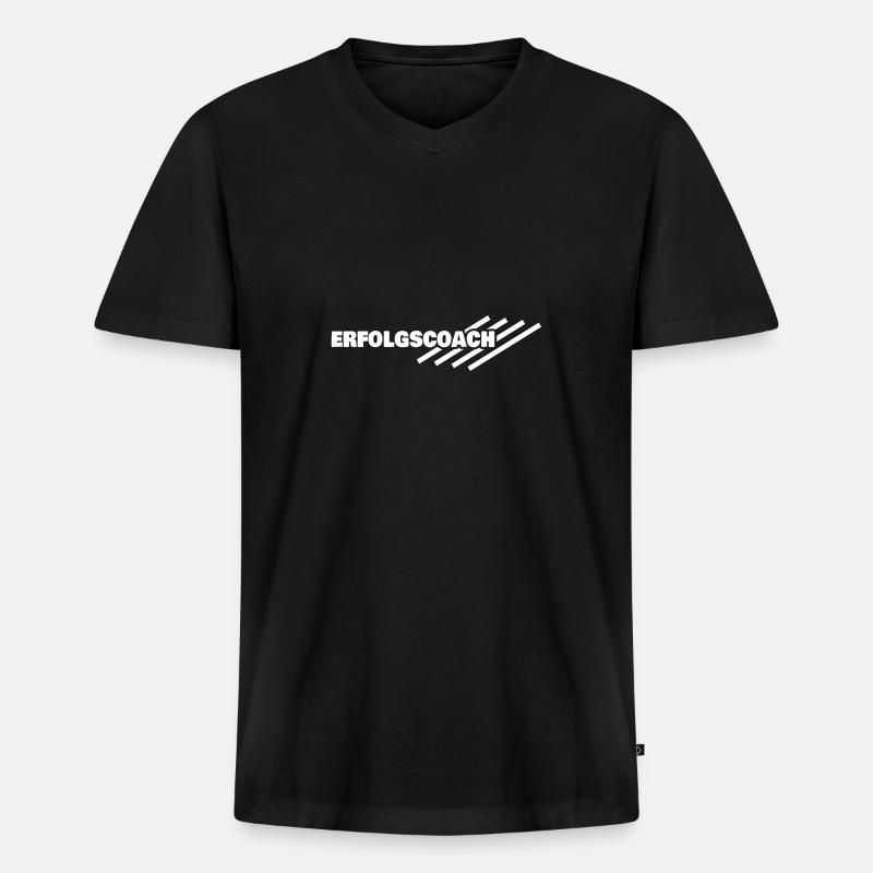 Arbeitsplatz Erfolgscoach - Männer Premium Bio T-Shirt mit V-Ausschnitt - Schwarz