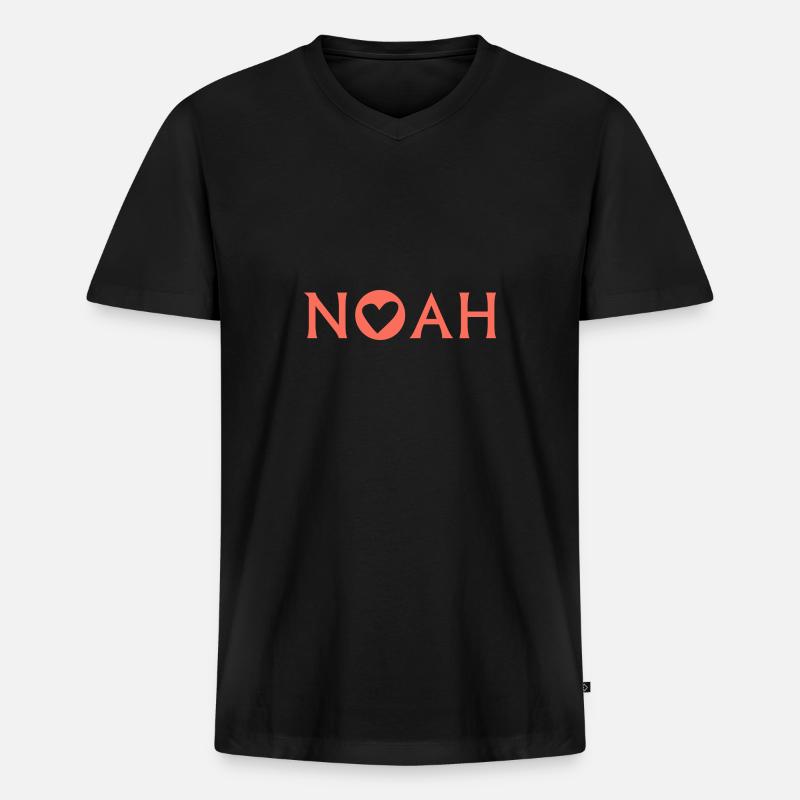 Noah - Männer Premium Bio T-Shirt mit V-Ausschnitt - Schwarz