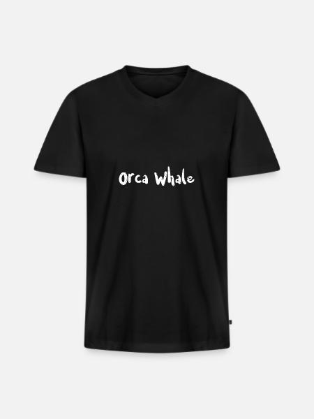 Orca Whale - Fishing - Men's Premium Organic T-shirt with V-neck - black