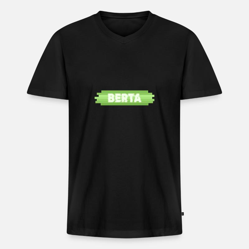 Geschenkidee Berta - Männer Premium Bio T-Shirt mit V-Ausschnitt - Schwarz