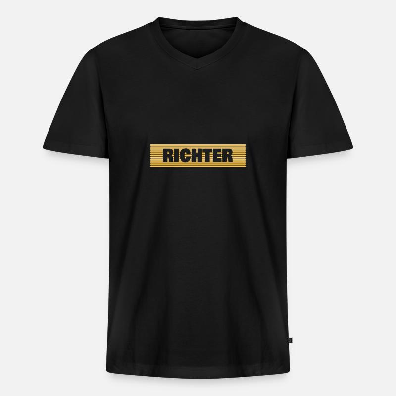 Beruf Richter - Männer Premium Bio T-Shirt mit V-Ausschnitt - Schwarz