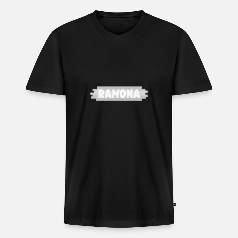 Name Ramona - Männer Premium Bio T-Shirt mit V-Ausschnitt - Schwarz