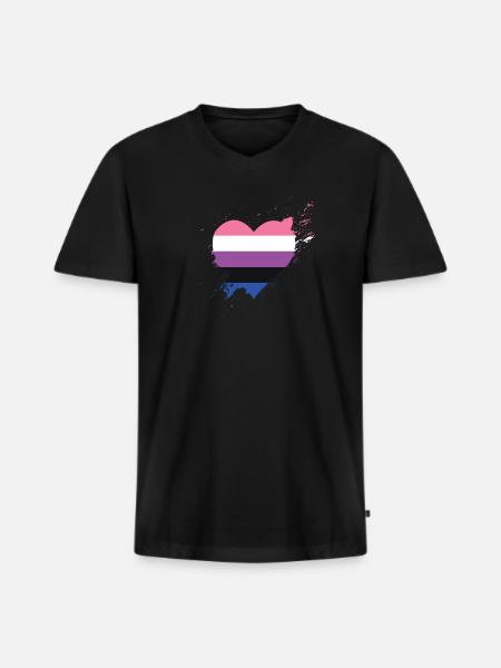 Pride LGBTQ. Statement - Men's Premium Organic T-shirt with V-neck - black