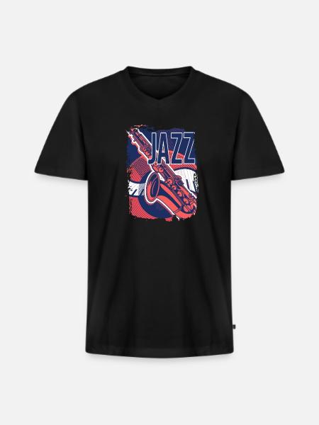 Jazz Music Improvisation Festival - Men's Premium Organic T-shirt with V-neck - black