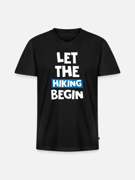 Let The Hiking Begin - Men's Premium Organic T-shirt with V-neck - black