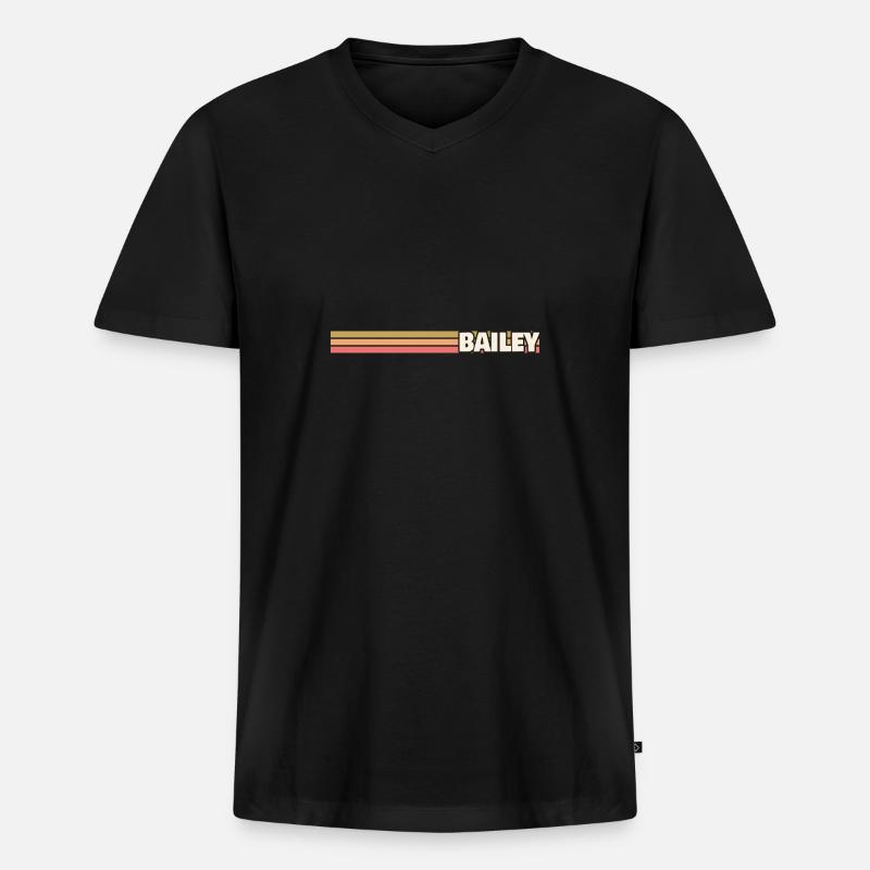 Bailey - Männer Premium Bio T-Shirt mit V-Ausschnitt - Schwarz